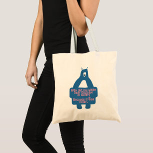 Blue Polar Bear Funny Chemistry Joke Tote Bag