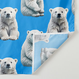 Blue Polar Bear Pattern Design Fabric
