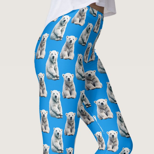 Blue Polar Bear Pattern Design  Leggings (Creator Uploaded)