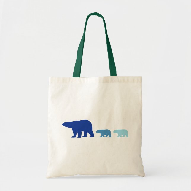 Blue Polar Bear Tote Bag (Front)