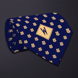 Blue Police Badge Pattern Tie