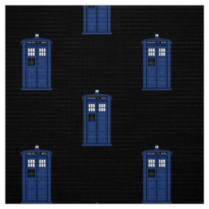 Blue Police Box Fabric British Science Fiction