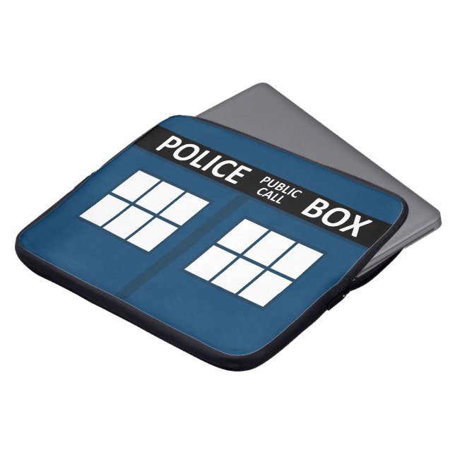 Blue Police Box Laptop Sleeve (Front Top)