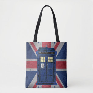 Blue Police Public Call Box - UK Time Travel 1 Tote Bag