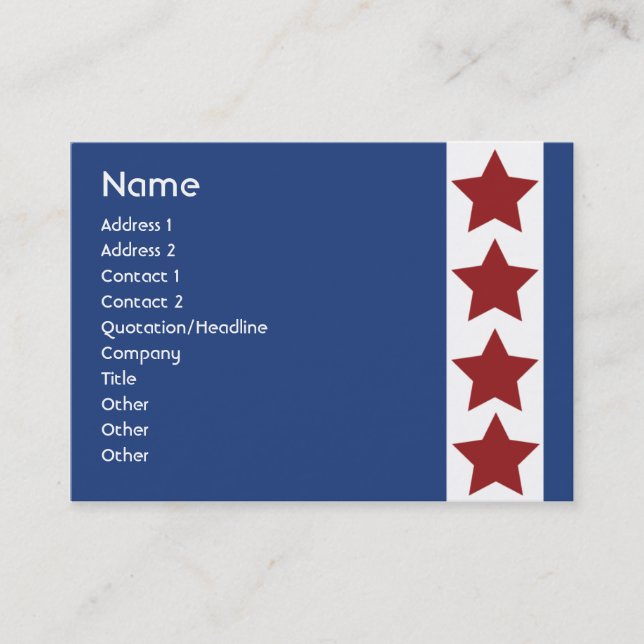 Blue Political - Chubby Business Card (Front)
