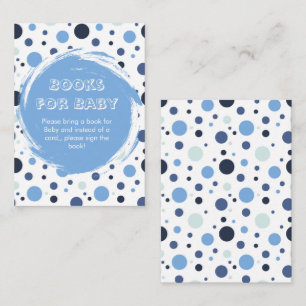 Blue polka dot Baby Shower books for Baby Enclosure Card
