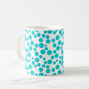 Blue polka dot coffee mug