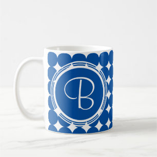 Blue Polka Dot Monogram Coffee Mug