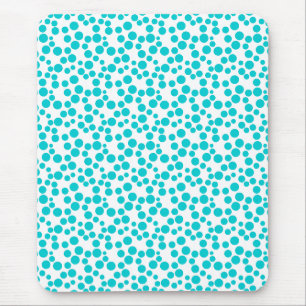 Blue polka dot mouse pad