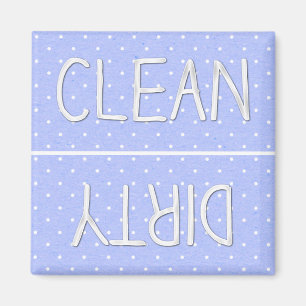 Blue Polka Dot Paper Clean Dirty Magnet