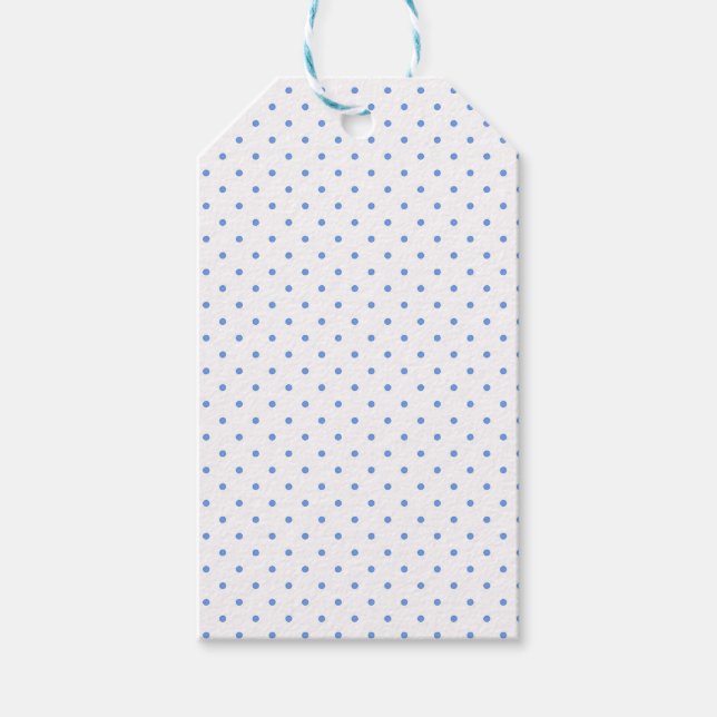 Blue Polka Dot Pattern Gift Tags (Front)