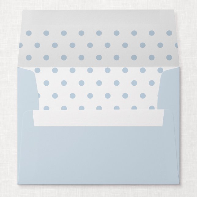 Blue Polka Dot Personalised A7 Envelope (Blue Polka Dot - A7 Envelope, Inside)