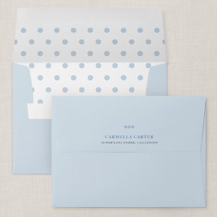 Blue Polka Dot Personalised A7 Envelope