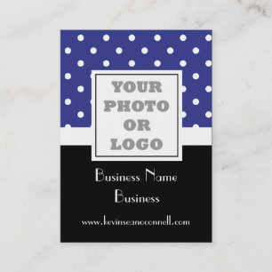 Blue polka dot photo logo business card
