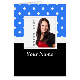 Blue polka dot photo template