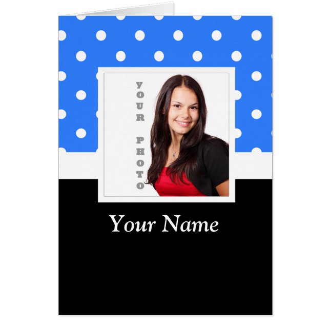 Blue polka dot photo template (Front)