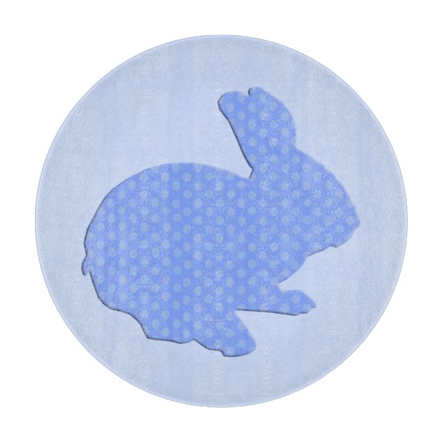 Blue Polka Dot Silhouette Easter Bunny Cutting Boa Board (Front)