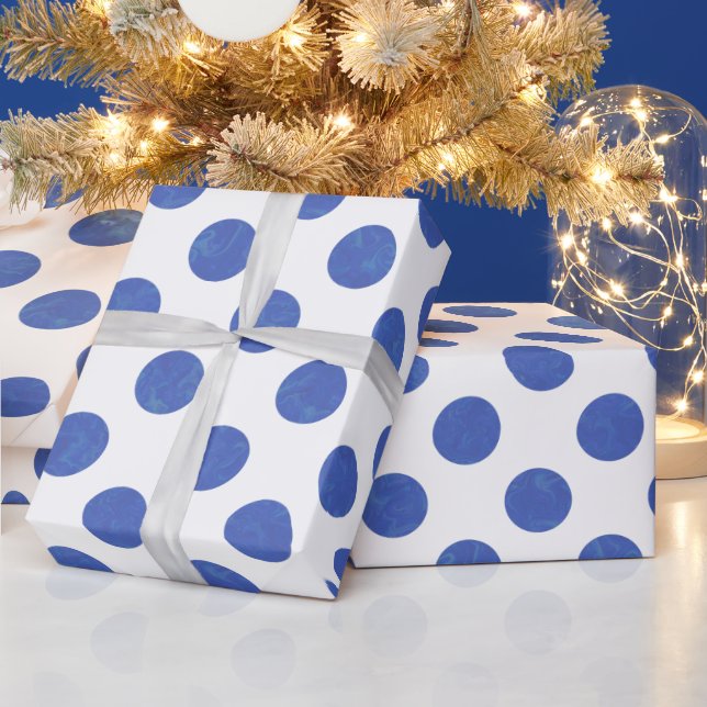 Blue Polka Dot Wrapping Paper (Holidays)