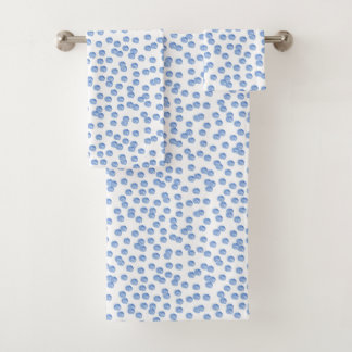 Blue Polka Dots Bathroom Towel Set