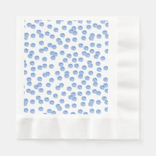 Blue Polka Dots Coined Luncheon Paper Napkins