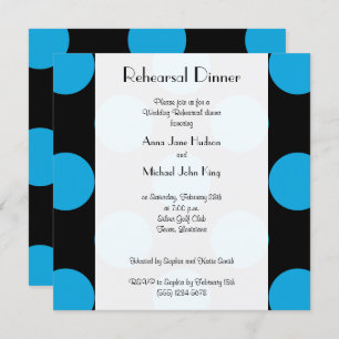 Blue Polka Dots, Dotted, Dots, Rehearsal Dinner Invitation