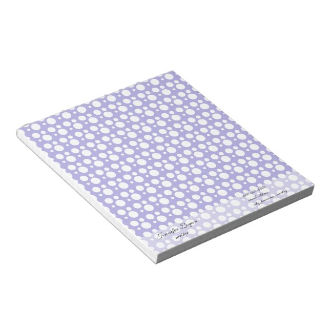 blue polka dots notepad (Angled)