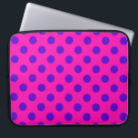 Blue polka dots on fuchsia laptop sleeve<br><div class="desc">Blue polka dots on fuchsia</div>