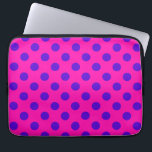 Blue polka dots on fuchsia laptop sleeve<br><div class="desc">Blue polka dots on fuchsia</div>