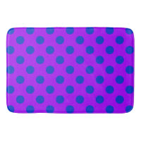 Blue polka dots on purple