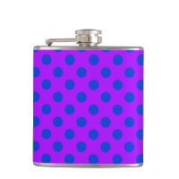 Blue polka dots on purple