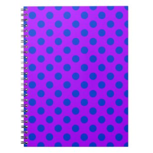 Blue polka dots on purple notebook