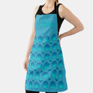 blue polka dots pattern apron