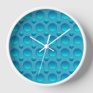 blue polka dots pattern clock