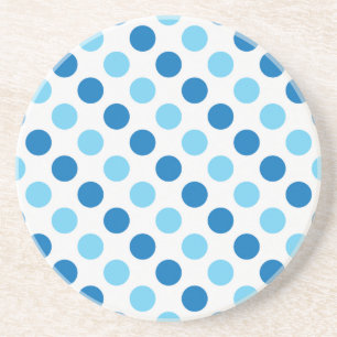Blue polka dots pattern coaster