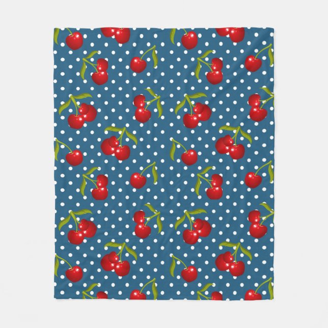 Blue Polka Dots Pattern Dot Pattern Illustrator Po Fleece Blanket (Front)