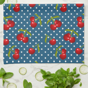 Blue Polka Dots Pattern Dot Pattern Illustrator Po Tea Towel