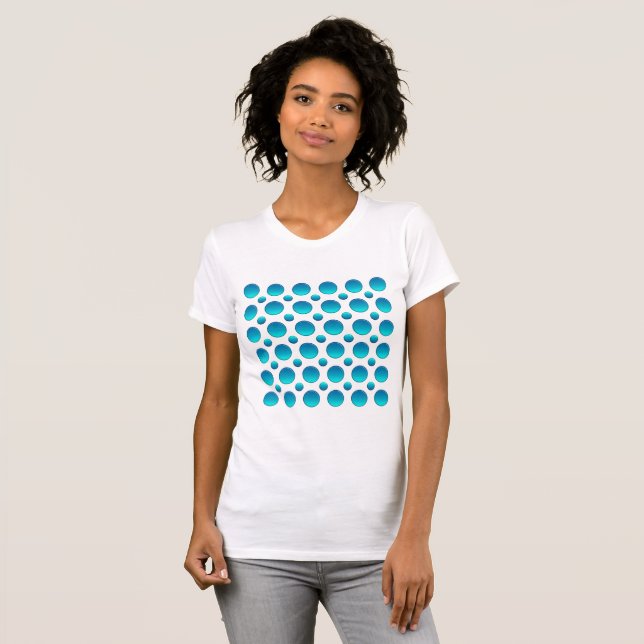 blue polka dots pattern T-Shirt (Front Full)