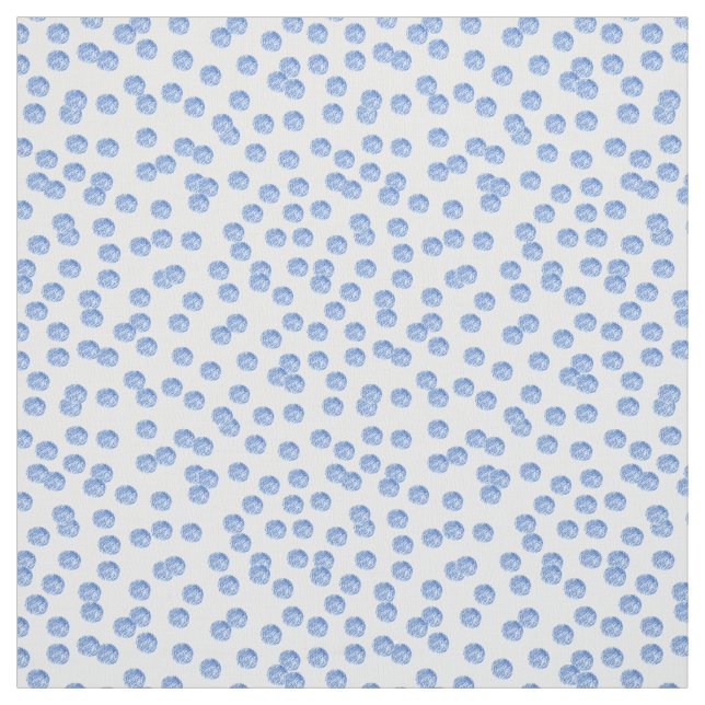 Blue Polka Dots Pima Cotton Fabric (Swatch)