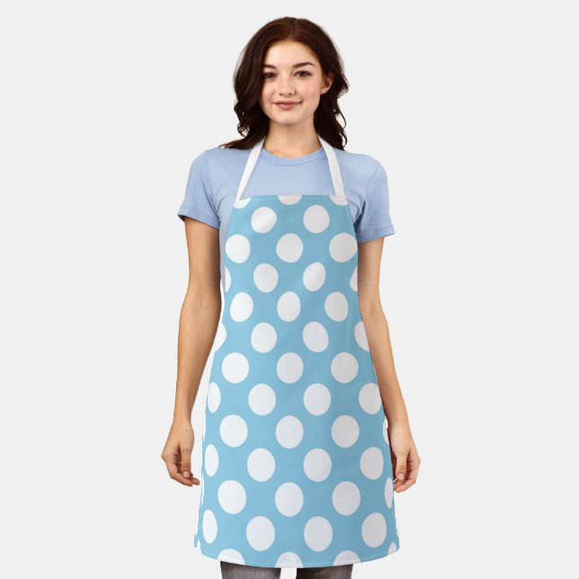 Blue Polka Dots, Polka Dot Pattern, Dots, Dotted Apron (Worn)