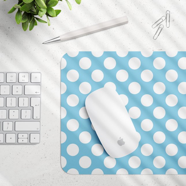 Blue Polka Dots, Polka Dot Pattern, Dots, Dotted Mouse Pad (Creator Uploaded)