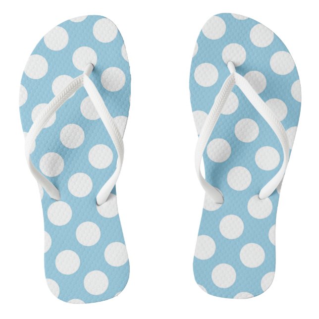 Blue Polka Dots, Polka Dot Pattern, Dots, Dotted Thongs (Footbed)