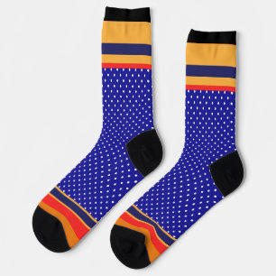 Blue Polka Dots + Stripes Socks