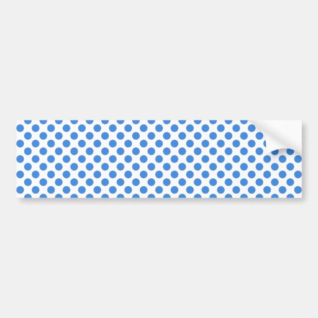 Blue Polka Dots with Customisable Background Bumper Sticker (Front)