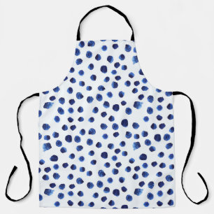 Blue Polka: Watercolor Dot Seamless. Apron