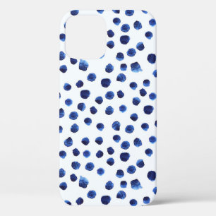 Blue Polka: Watercolor Dot Seamless. iPhone 12 Case