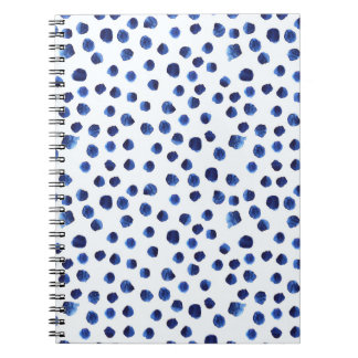 Blue Polka: Watercolor Dot Seamless. Notebook