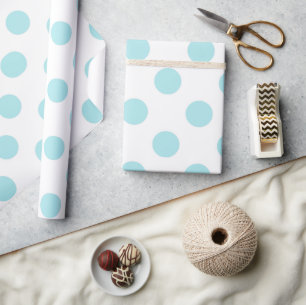 Blue Polkadot Baby Shower Wrapping Paper