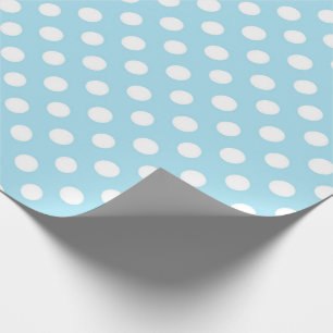 Blue Polkadot Modern Cute Baby Boy Wrapping Paper