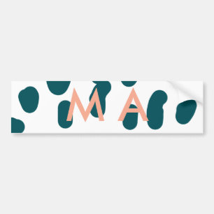 Blue polkadot orange pastel monogram man letter pa bumper sticker
