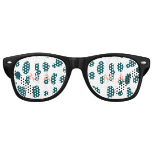 Blue polkadot orange pastel monogram man letter pa retro sunglasses